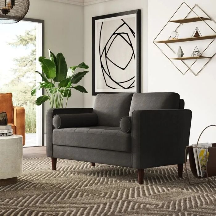 Heather gray love seat