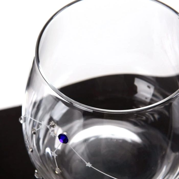 A close-up shot of the Virgo zodiac cup, capturing its fine details.