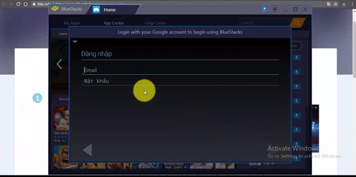 Đăng nhập bằng tài khoản Google khi tải CH Play cho máy tính.