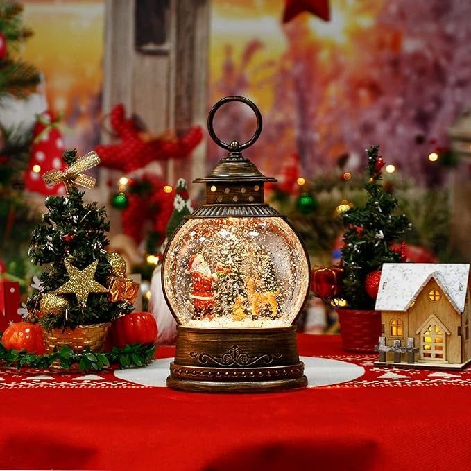 The Santa Claus-themed snow globe