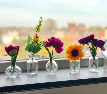 A reviewer's image showcasing the vases in clear glass