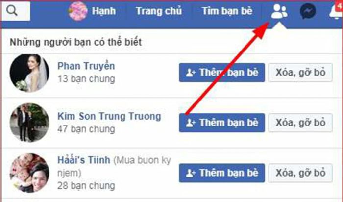 Gửi lời mời kết bạn qua giao diện Facebook cũ