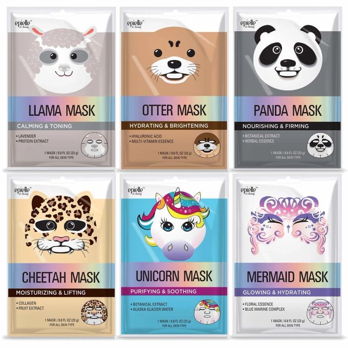 The set of Epielle Character Sheet Masks for a unique skincare experience.