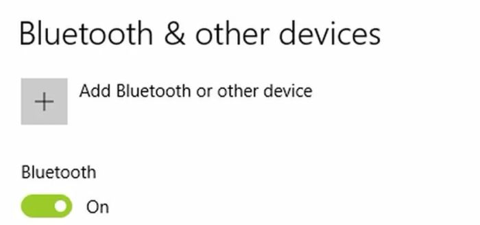 Nhấp vào biểu tượng Bluetooth để kích hoạt chế độ On