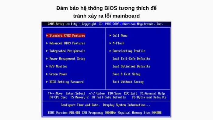 Thiếu tính tương thích từ BIOS