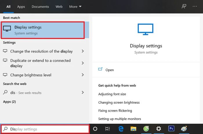 Hướng dẫn điều chỉnh độ sáng màn hình laptop hoặc máy tính trong chế độ Display