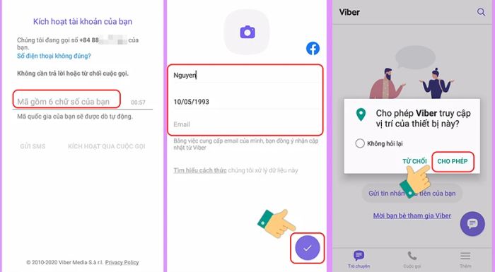 Tạo tài khoản Viber