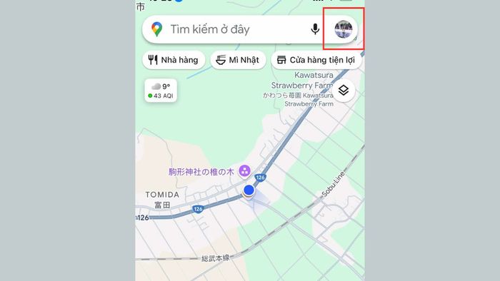 Cách bật tính năng hiển thị tốc độ trên Google Map iOS – Thao tác 1