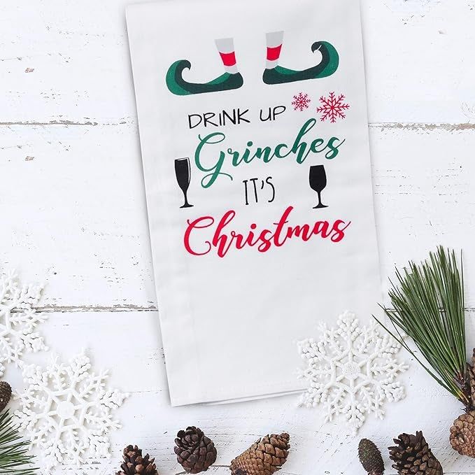 A dish towel featuring a humorous message