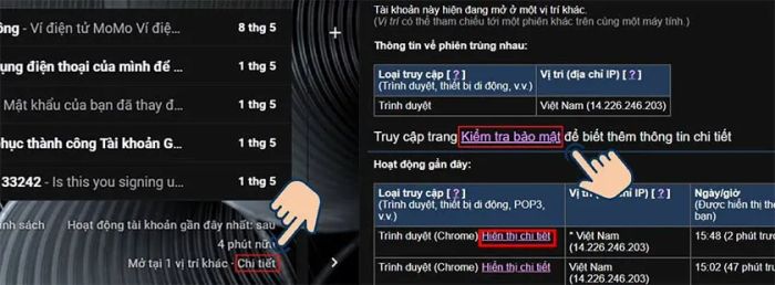 Nhấn vào Hiển thị chi tiết (Show details)