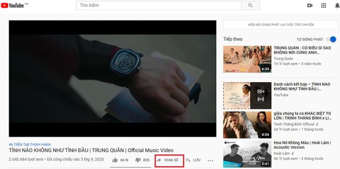 Hướng dẫn chia sẻ video Youtube lên Facebook qua liên kết trên máy tính