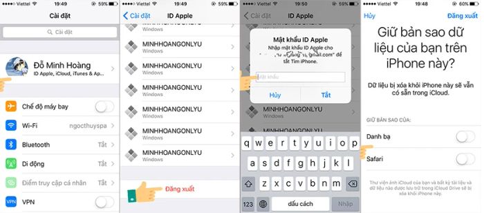 Cách đăng xuất iCloud trên iPhone