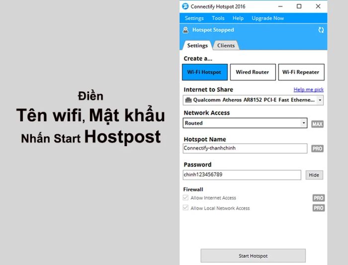 Cách phát wifi từ PC Windows 10 qua phần mềm Connectify