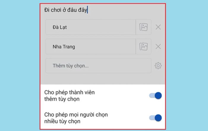 nhấn vào “Tạo cuộc thăm dò ý kiến”