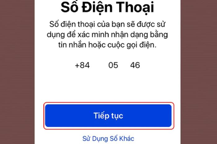 Bước 6: Nhập số điện thoại để xác nhận và hoàn tất quá trình.
