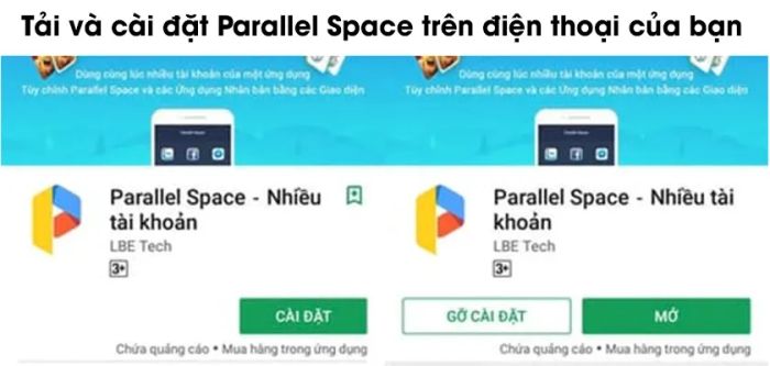 Bước 2: Mở Play Store, tìm ứng dụng và tải về.