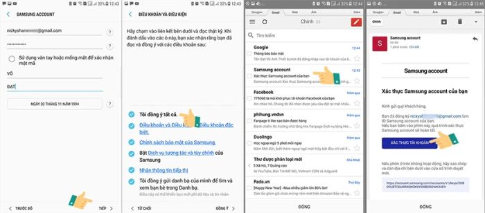 Chọn mục Xác nhận tài khoản