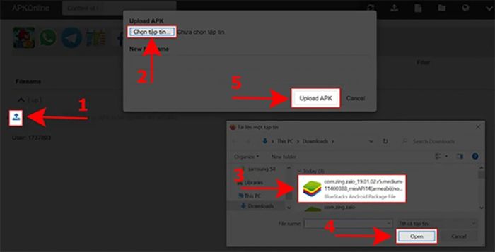 Nhấn vào tệp APK để tiếp tục quá trình cài đặt.
