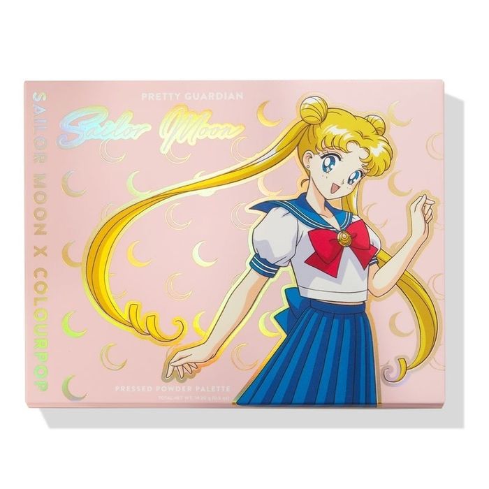 front of the eyeshadow palette, adorned with Sailor Moon artwork
