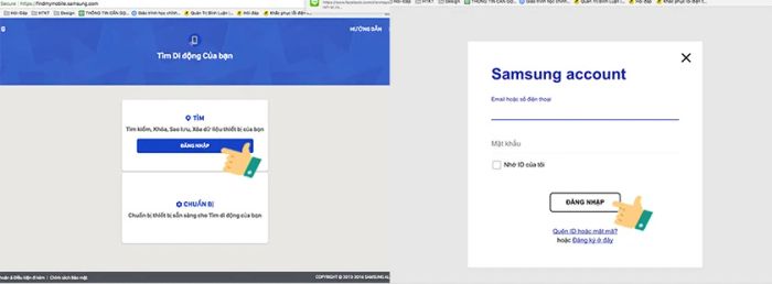 Đăng nhập vào tài khoản Samsung