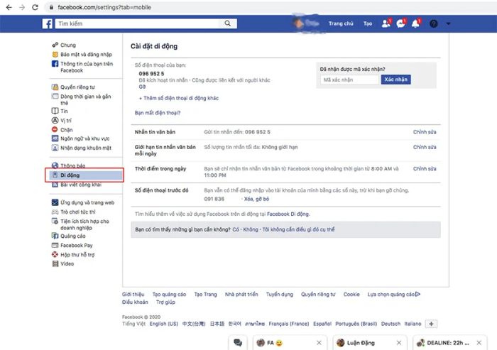 Cách đăng nhập Facebook qua số điện thoại