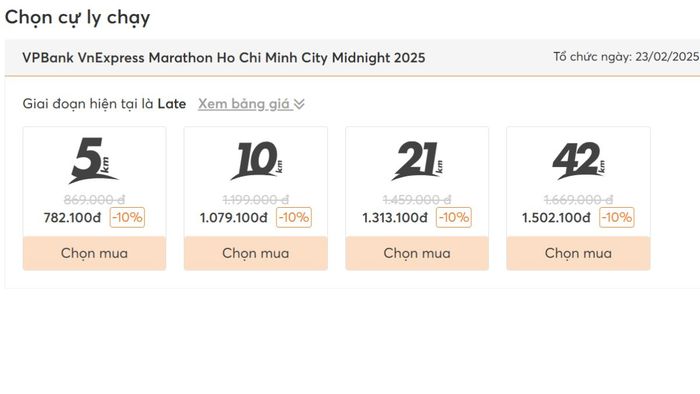 Hướng dẫn đăng ký tham gia giải chạy VPBank VnExpress Marathon 2025. Bước 2