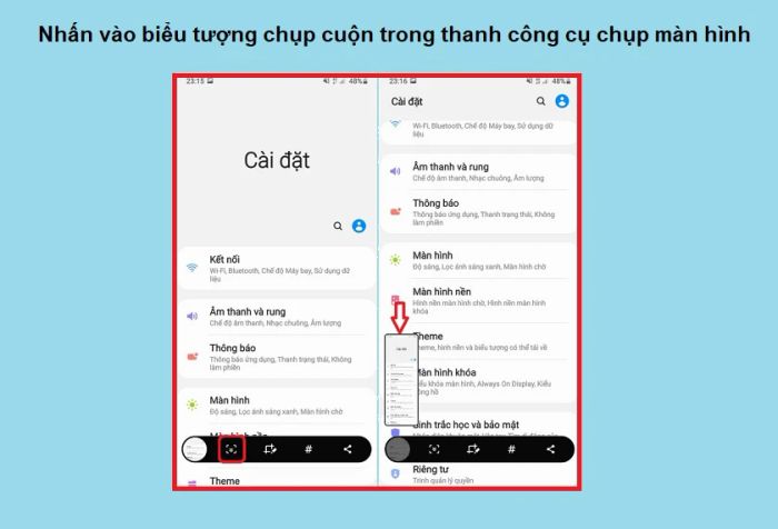 Chụp màn hình Note 10 bằng chế độ cuộn dài trên điện thoại Samsung Android
