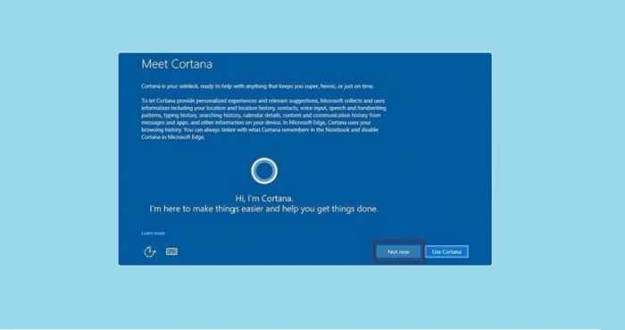 Khi quá trình thiết lập hoàn tất, người dùng sẽ được đưa tới giao diện màn hình Windows 10 đã sẵn sàng sử dụng.