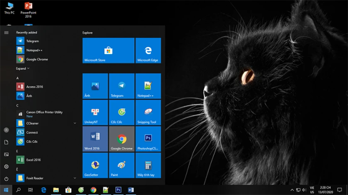 Tắt máy qua Start Menu
