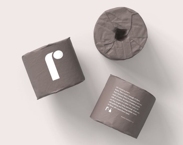 Three rolls of toilet paper in their packaging