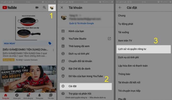 Hướng dẫn xóa lịch sử tìm kiếm trên Youtube qua điện thoại