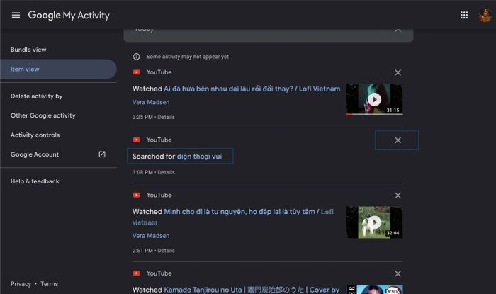 Cách xóa lịch sử tìm kiếm trên Youtube trên máy tính, desktop