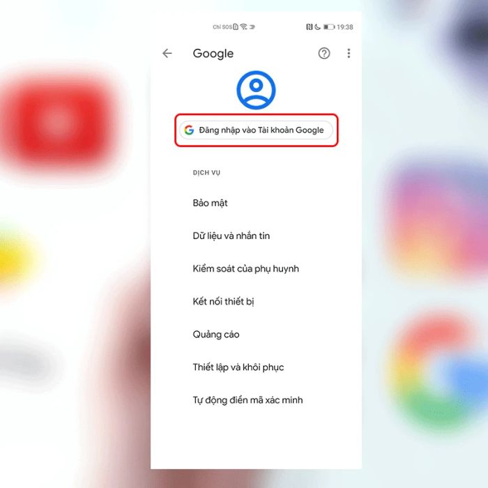 Cài đặt bộ ứng dụng và dịch vụ của Google.