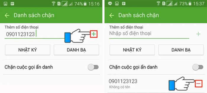 Sau khi hoàn tất nhập, nhấn vào biểu tượng dấu + để thêm.