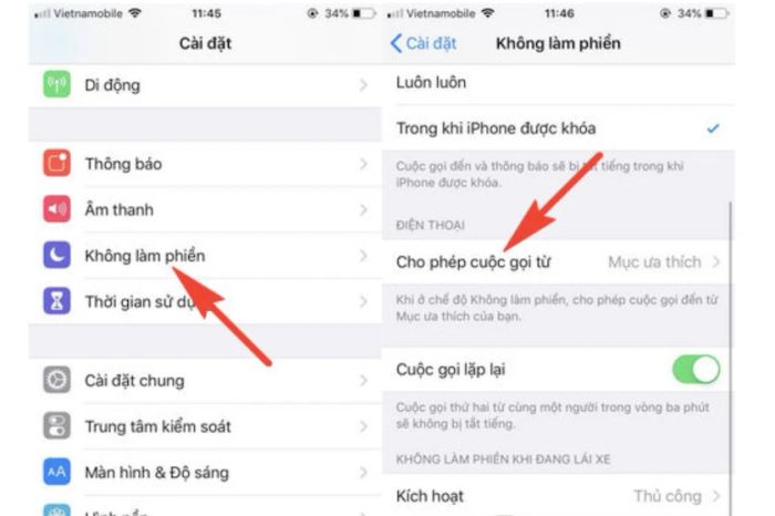 Minh họa cách chặn cuộc gọi từ số ngoài danh bạ trên iPhone