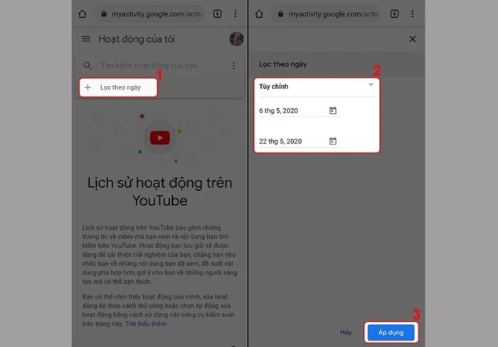 Tìm kiếm trong lịch sử xem