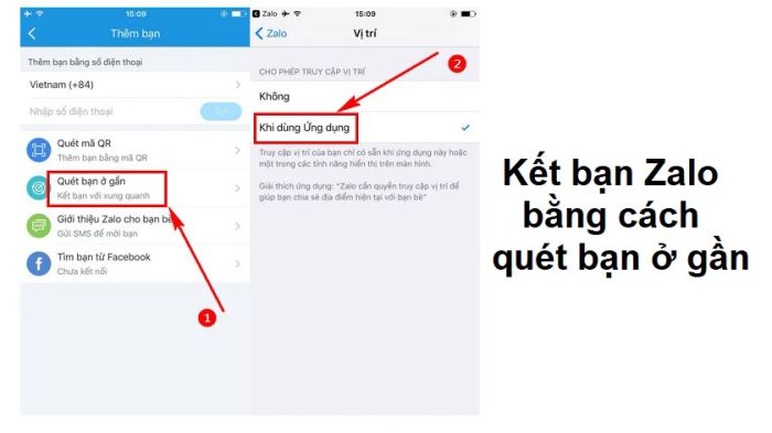 Tìm bạn trên Zalo qua vị trí của bạn