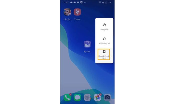 Phương pháp 3: Chụp màn hình Vsmart Bee bằng nút nguồn