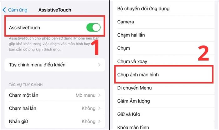 Thiết lập tính năng chạm 2 lần chụp màn hình iPhone