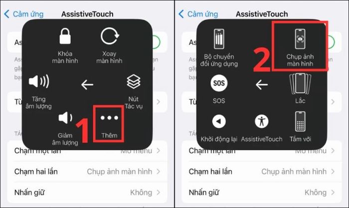 Chọn mục chụp ảnh màn hình
