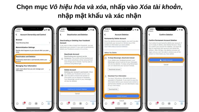 Cách xóa tài khoản Facebook vĩnh viễn trên điện thoại hiệu quả