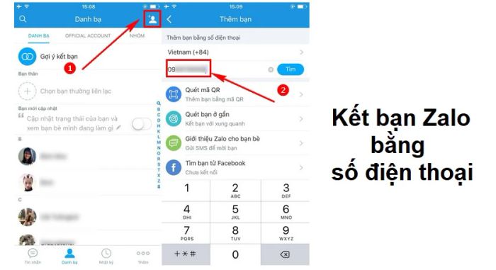 Tìm bạn trên Zalo bằng số điện thoại