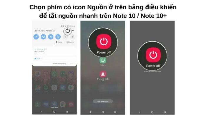 Hướng dẫn tắt nguồn Samsung Galaxy Note 10, 10+ (Plus), Note 20