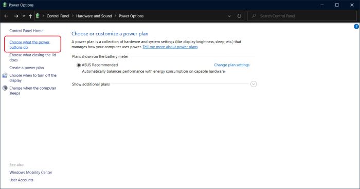 Cách tắt nguồn máy tính qua nút Power trên Windows 10