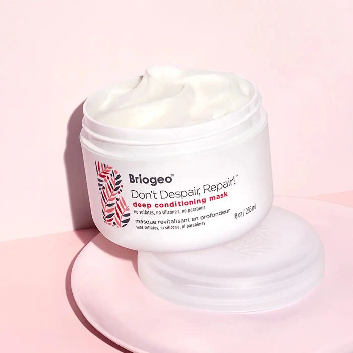 A container of Briogeo's 'Don't Despair, Repair!' hair mask.