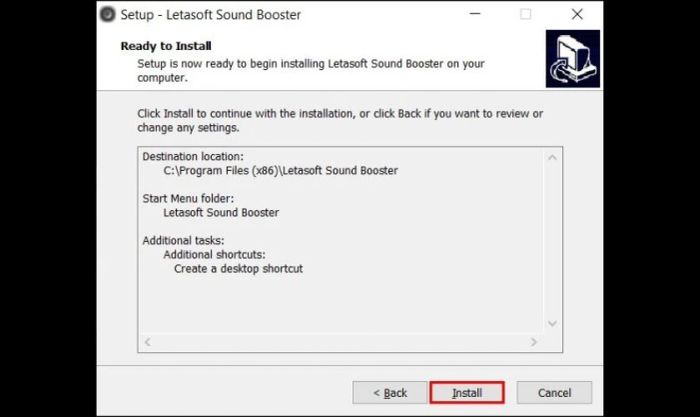 Nhấn Install để bắt đầu cài đặt phần mềm