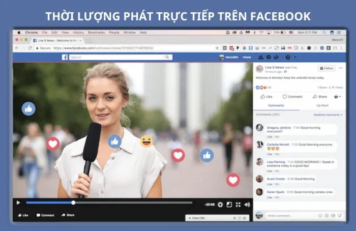 Live stream Facebook có thể kéo dài bao lâu?