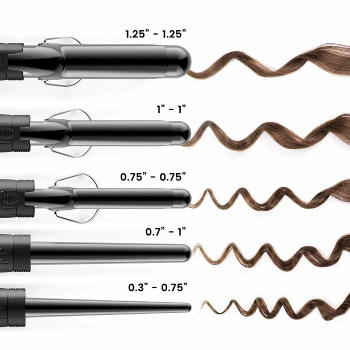 The five barrels with sample curls: 1.5