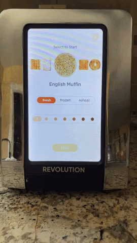 GIF of the writer adjusting toast settings from 1 through 7