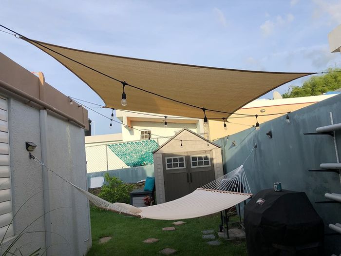 A beige hammock owned by a reviewer